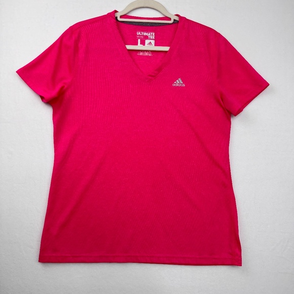 Hot pink Ultimate Tee Woman's Adidas shirt, Large - Picture 1 of 8
